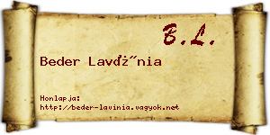 Beder Lavínia névjegykártya